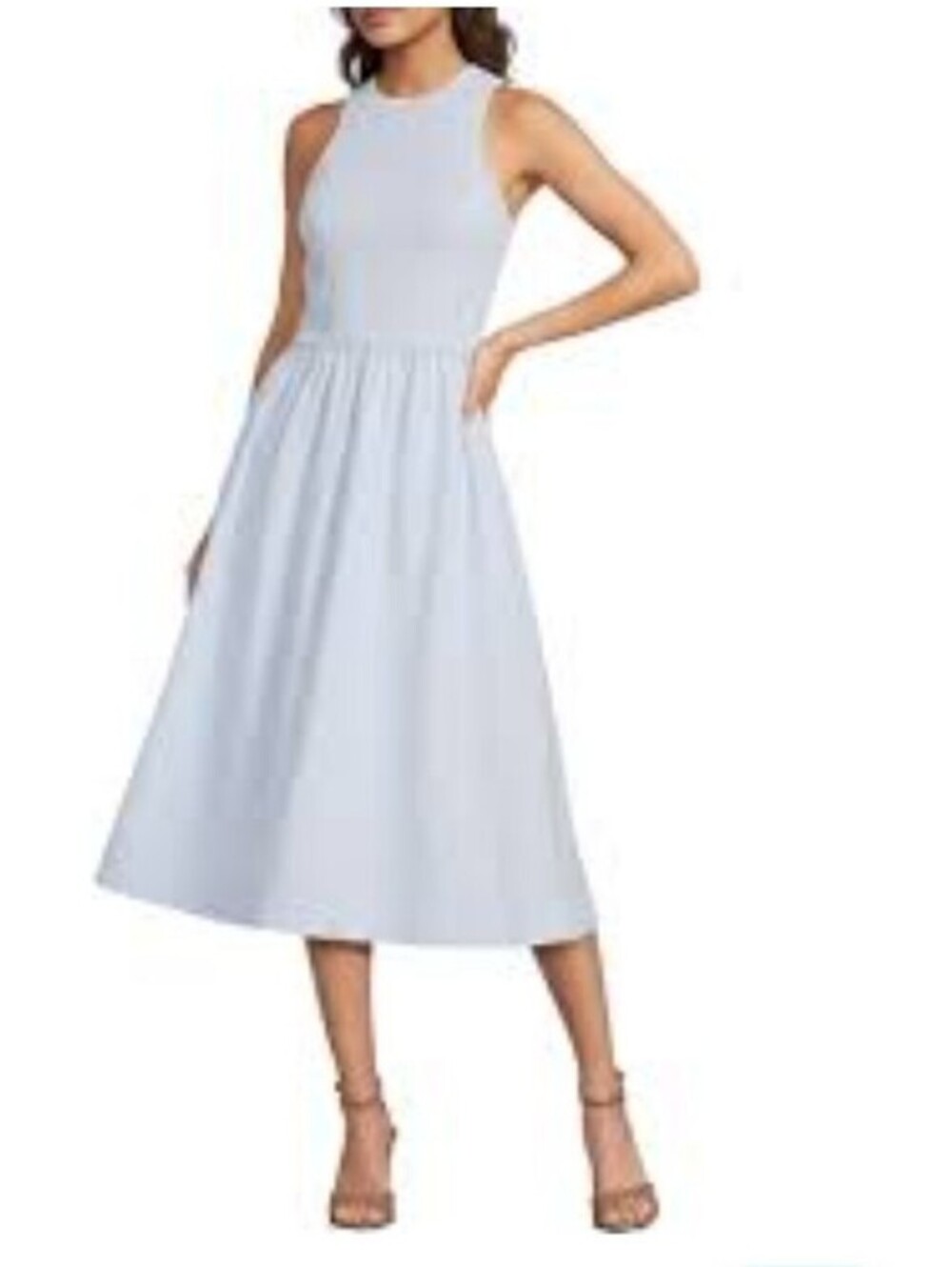 Every Light Blue Sleeveless Midi Dress